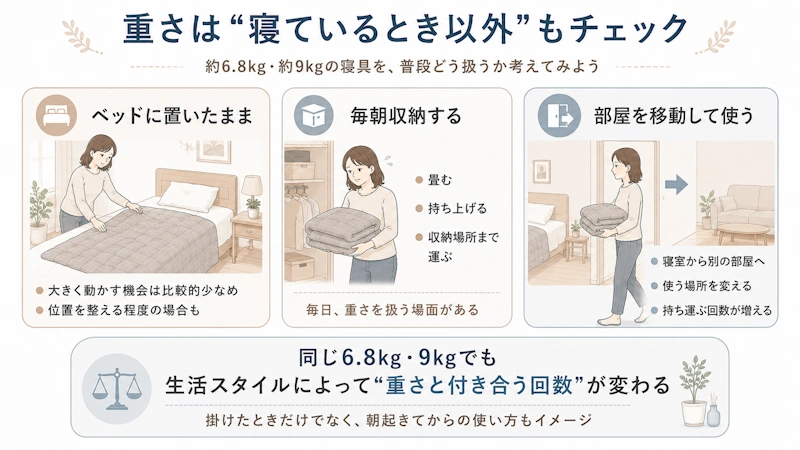生活スタイル別「重さが気になりやすい場面」