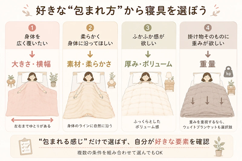 「好み→見るべき条件」を4パターンでまとめる最終整理図